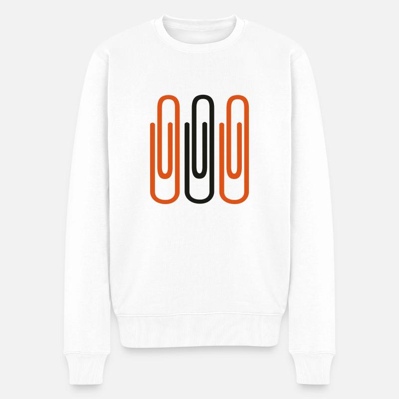 klammer - Männer Premium Bio Pullover - Weiß