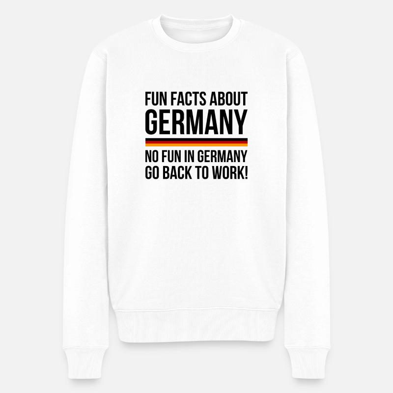 Germany Fun Facts - Männer Premium Bio Pullover - Weiß