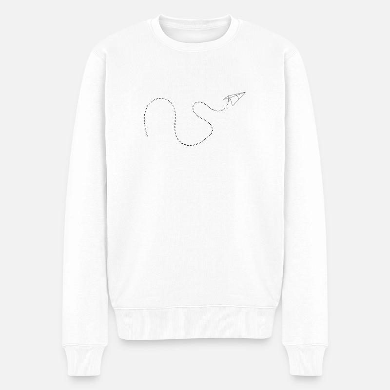 Origami papier avion 1c - Pull Premium bio Homme - blanc