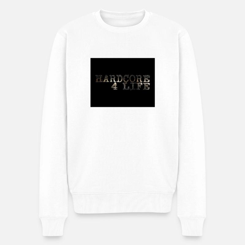 Hardcore Design - Männer Premium Bio Pullover - Weiß