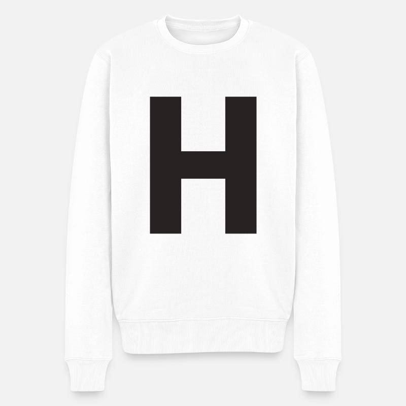 H - Männer Premium Bio Pullover - Weiß