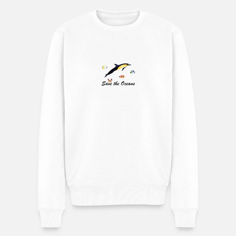 Save the Oceans - Männer Premium Bio Pullover - Weiß