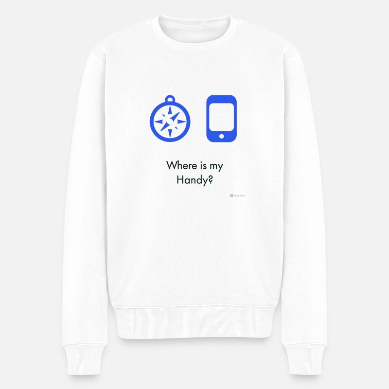 Où est mon téléphone ? - Pull Premium bio Homme - blanc