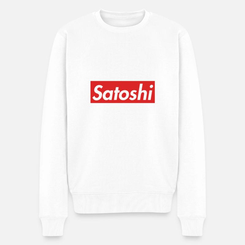 Satoshi Nakamoto - Männer Premium Bio Pullover - Weiß
