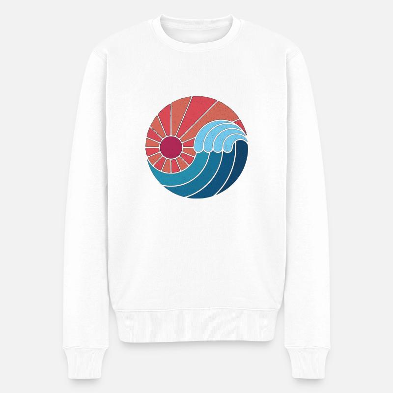 Welle - Männer Premium Bio Pullover - Weiß