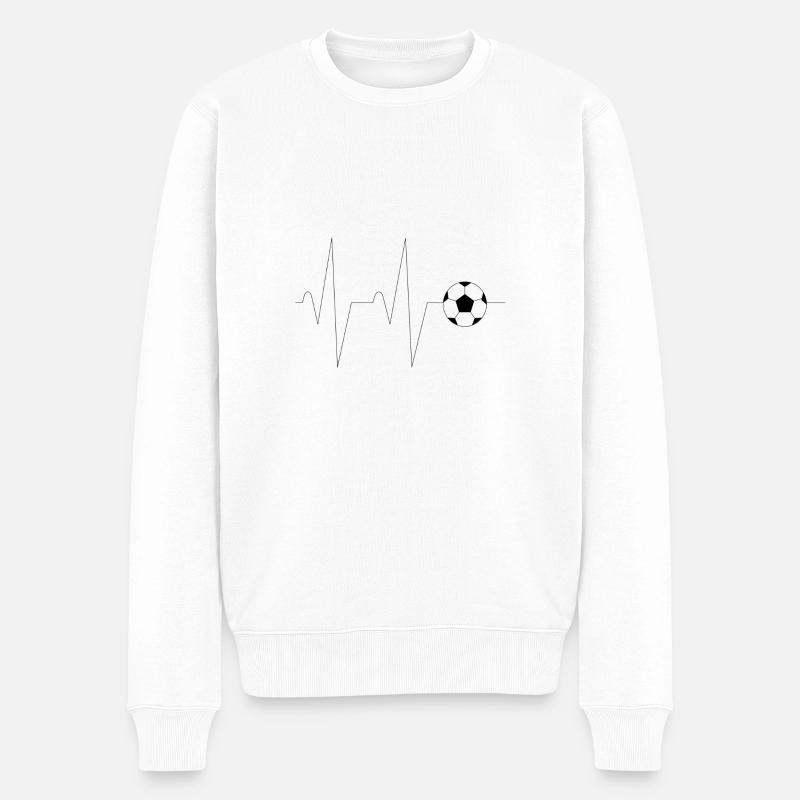 Fußball - Männer Premium Bio Pullover - Weiß
