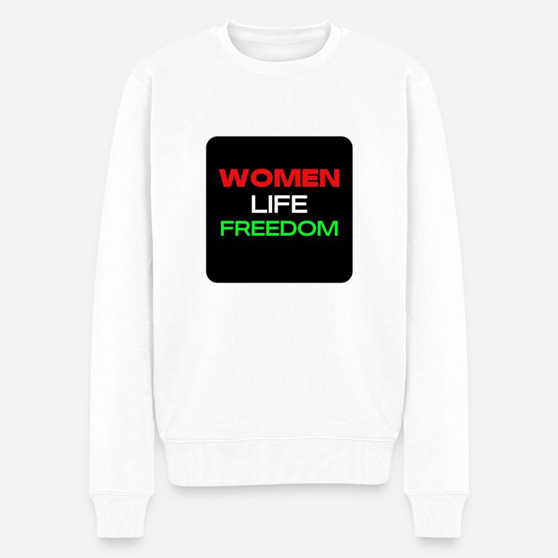 Women Life Freedom - Männer Premium Bio Pullover - Weiß