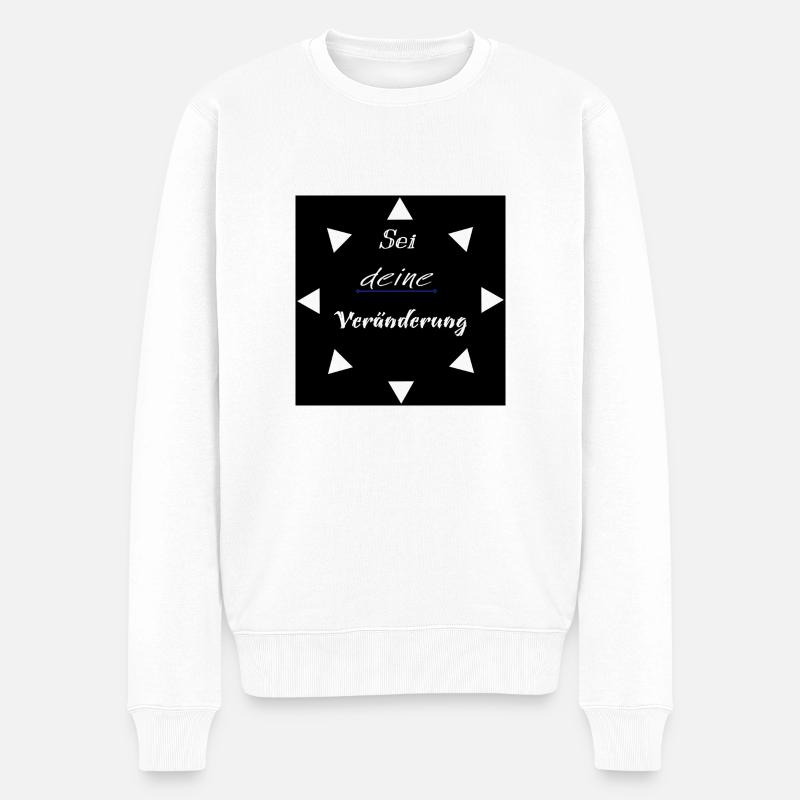 Veränderung - Männer Premium Bio Pullover - Weiß