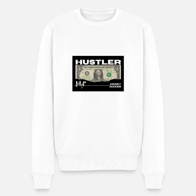 Hustler - Pull Premium bio Homme - blanc
