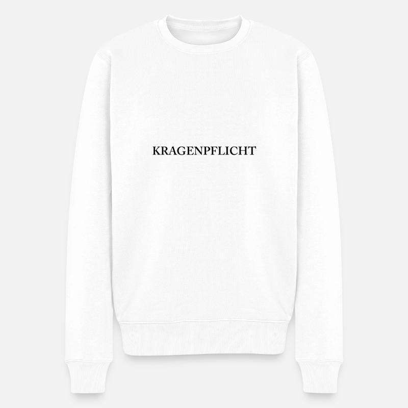 KRAGENPFLICHT - Männer Premium Bio Pullover - Weiß