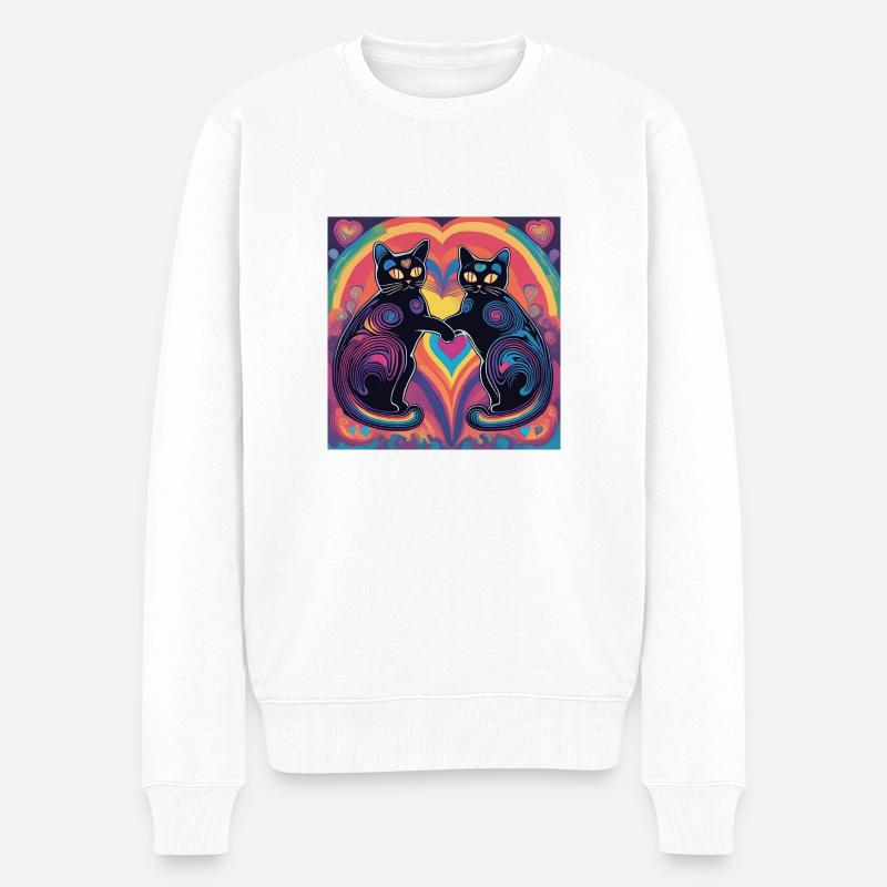 Liebe - Männer Premium Bio Pullover - Weiß