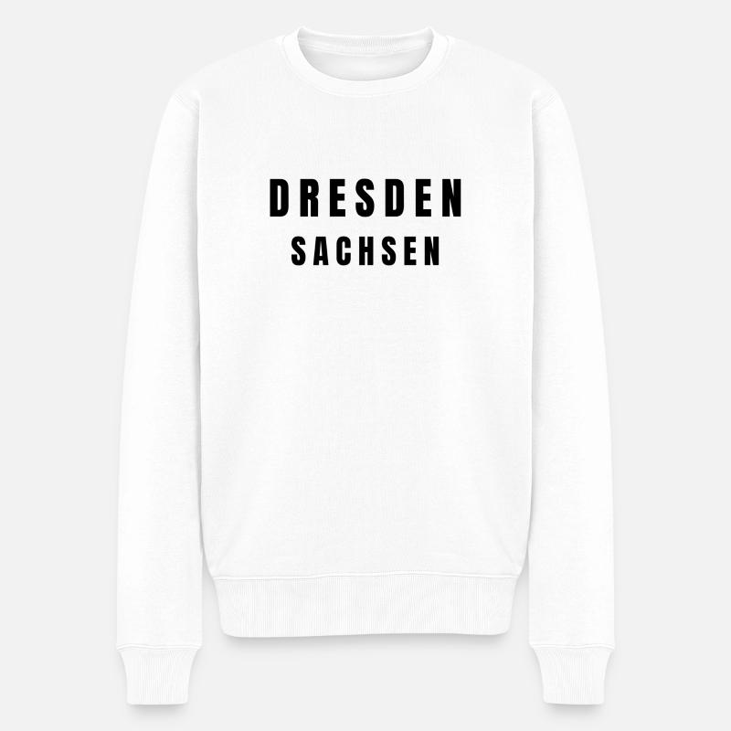 Dresden Sachsen - Männer Premium Bio Pullover - Weiß