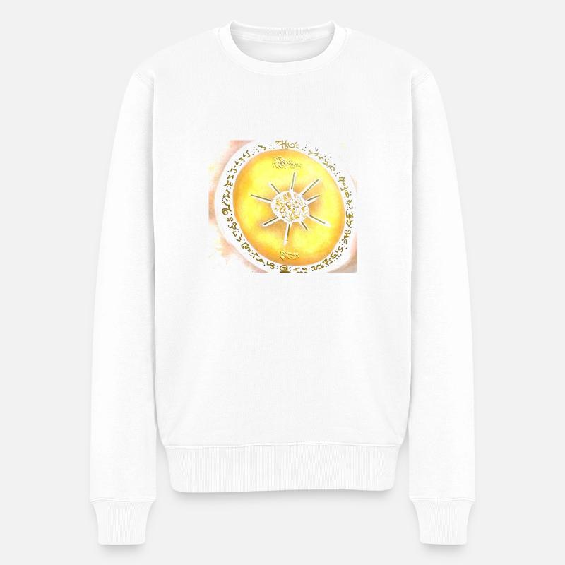 Kosmische Energie - Männer Premium Bio Pullover - Weiß