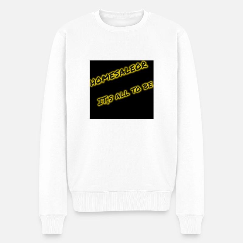Homesaleor - Männer Premium Bio Pullover - Weiß