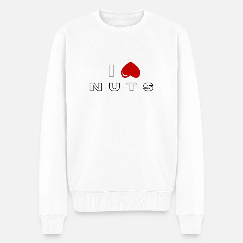 Ich hasse Nüsse - Männer Premium Bio Pullover - Weiß