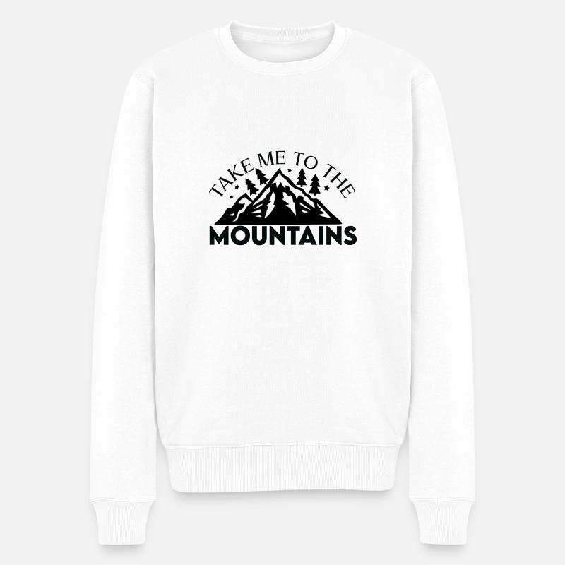 Bring mich in die Berge - Männer Premium Bio Pullover - Weiß