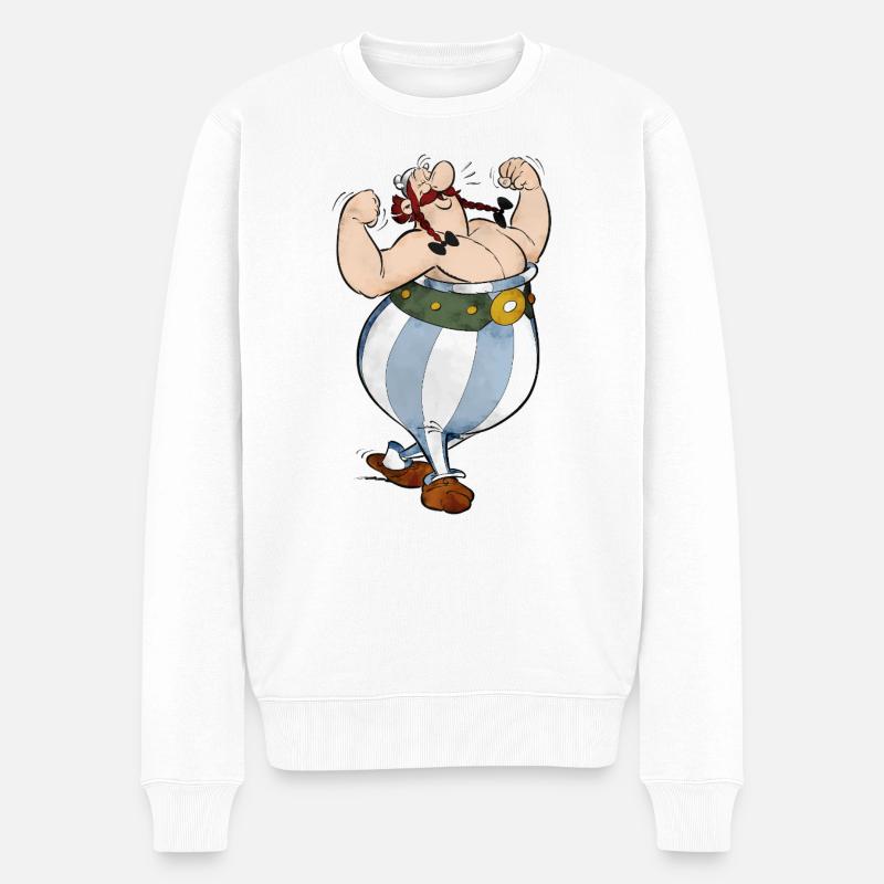 Asterix Obelix Hände In Den Taschen - Männer Premium Bio Pullover - Weiß
