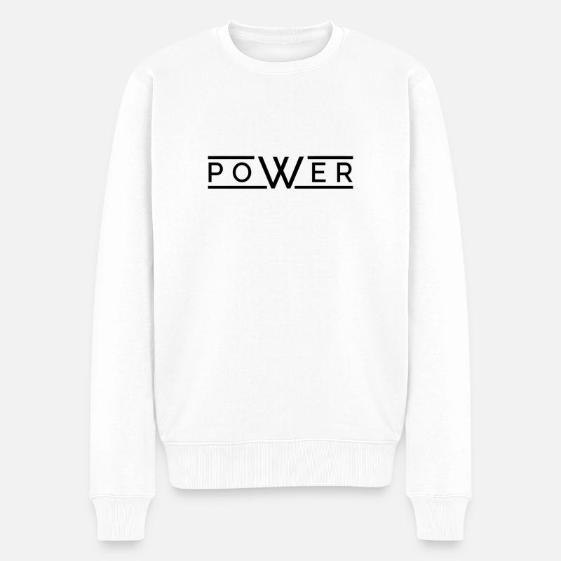 POWER - Männer Premium Bio Pullover - Weiß