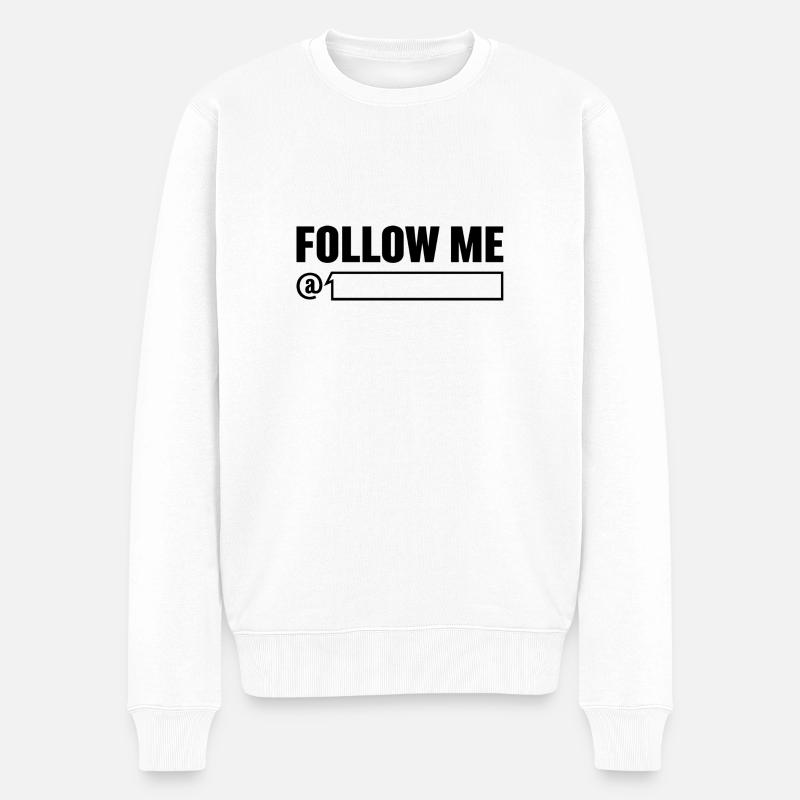 Follow me with nickname (black) - Pull Premium bio Homme - blanc