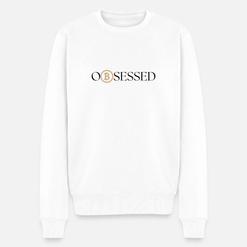 Obsédé par Bitcoin - Pull Premium bio Homme - blanc