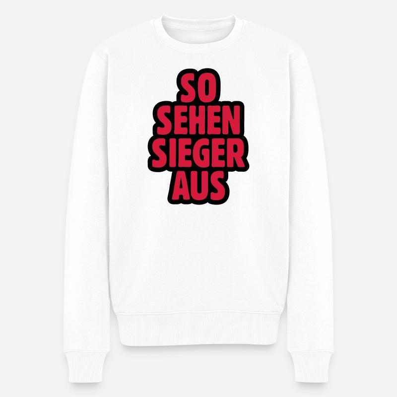 SO SEHEN SIEGER AUS - Männer Premium Bio Pullover - Weiß