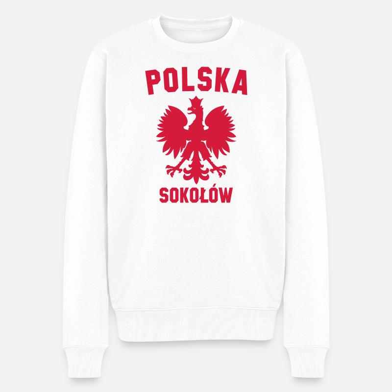 SOKOLOW Polska Polen Adler Pologne - Pull Premium bio Homme - blanc
