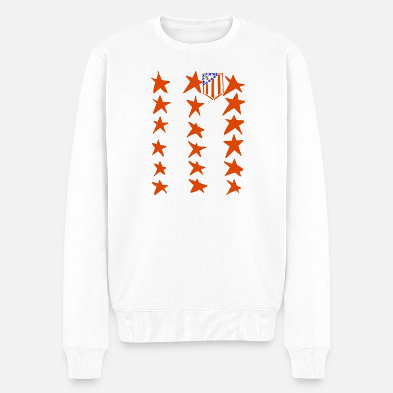 Rot-weiße Sterne - Männer Premium Bio Pullover - Weiß