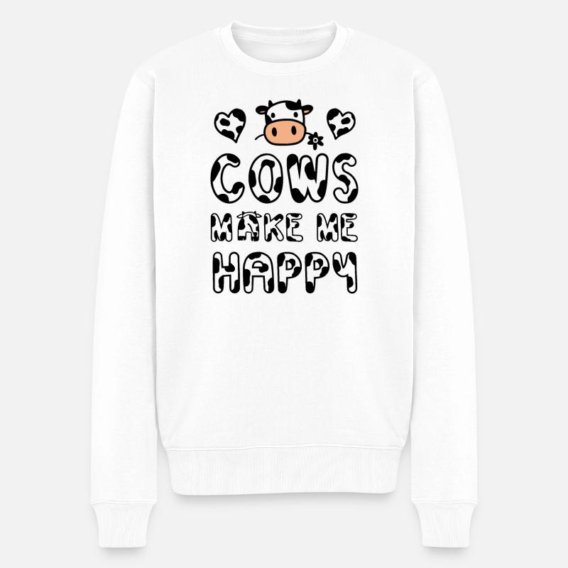 Vache Vaches - Pull Premium bio Homme - blanc