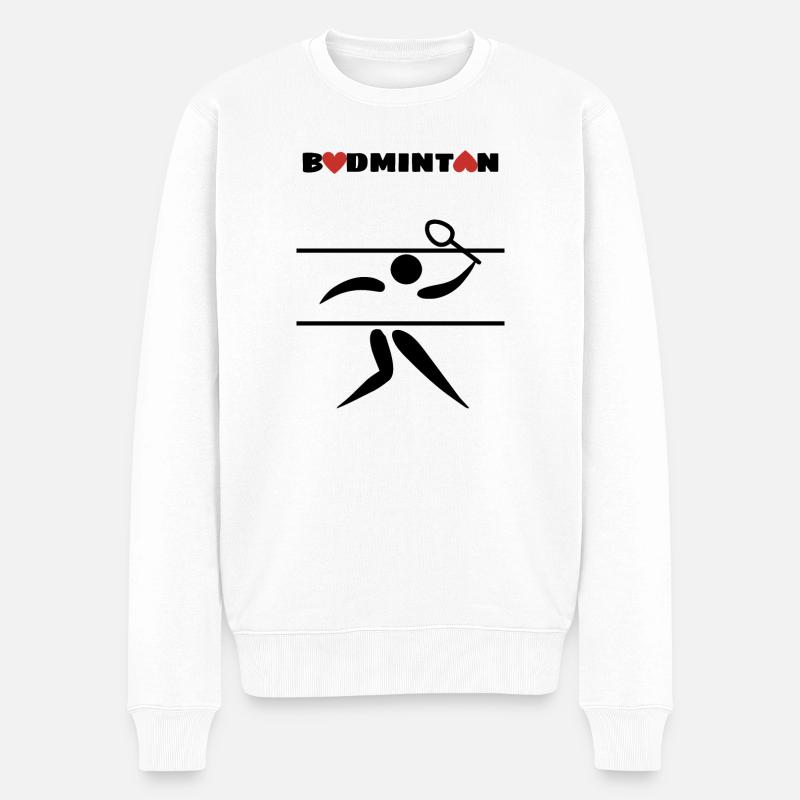 Badminton - Männer Premium Bio Pullover - Weiß