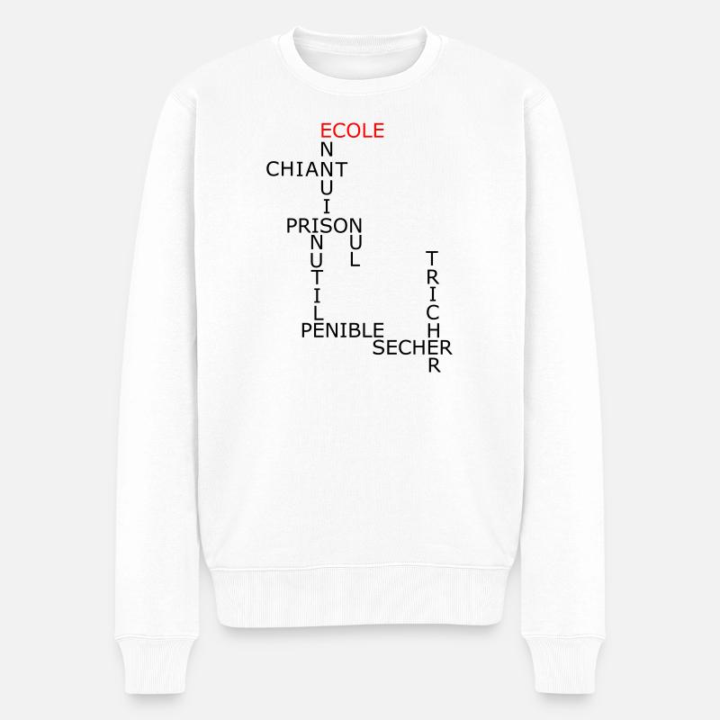 Mots fléchés - Pull Premium bio Homme - blanc