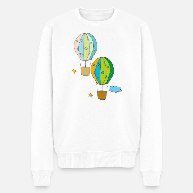 heissluftballon 2fach - Männer Premium Bio Pullover - Weiß