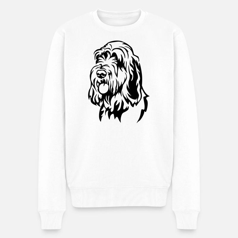 Spinone Italiano Kopf - Männer Premium Bio Pullover - Weiß