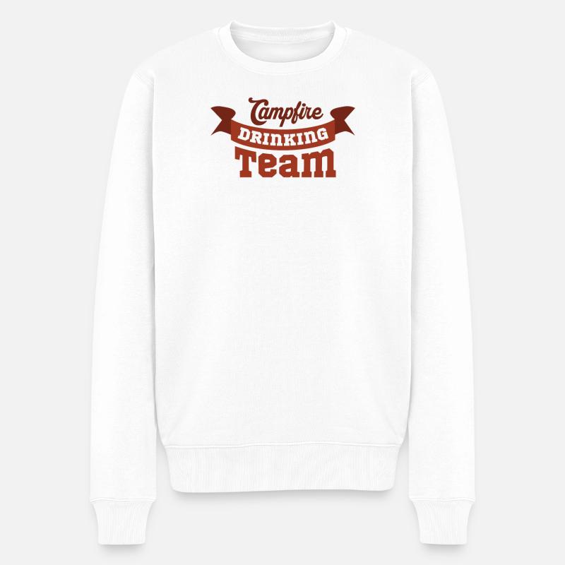 Camping Team Monogram Design - Männer Premium Bio Pullover - Weiß