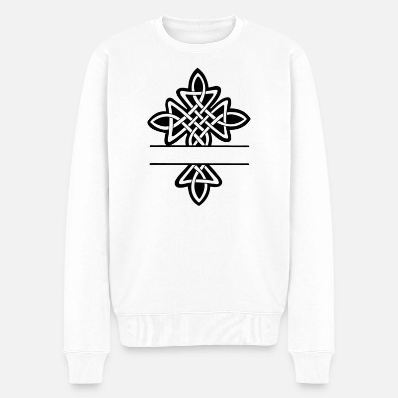 Monogramme croisé celtique - Pull Premium bio Homme - blanc