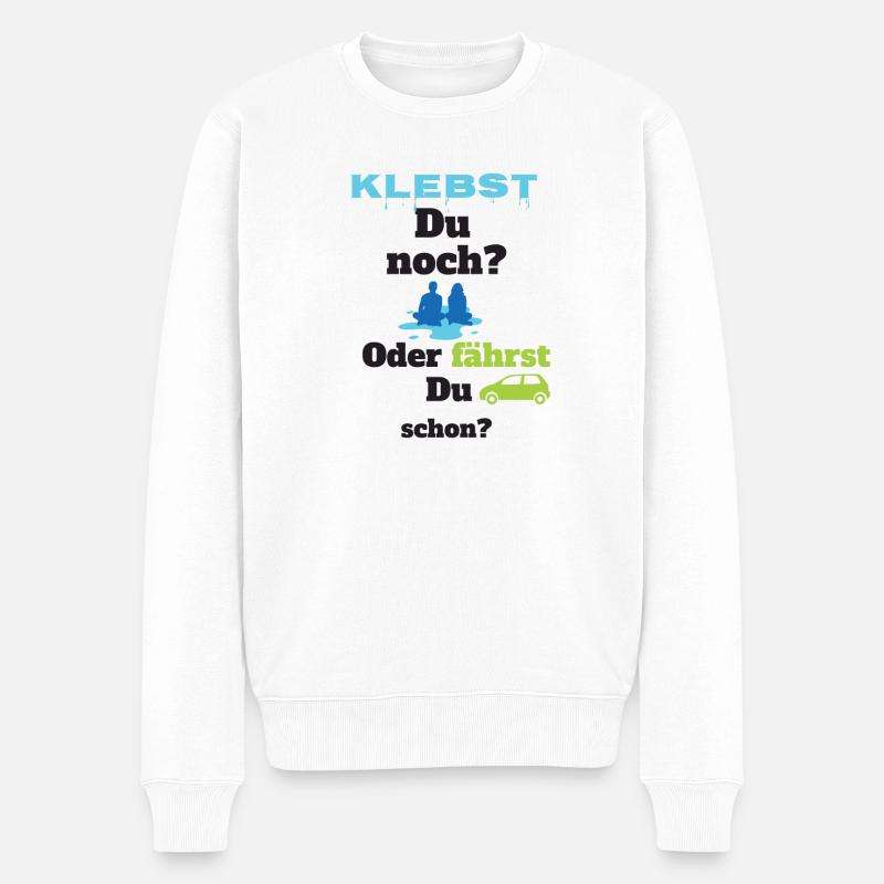 Klimakleber - Klebst du noch? - Männer Premium Bio Pullover - Weiß