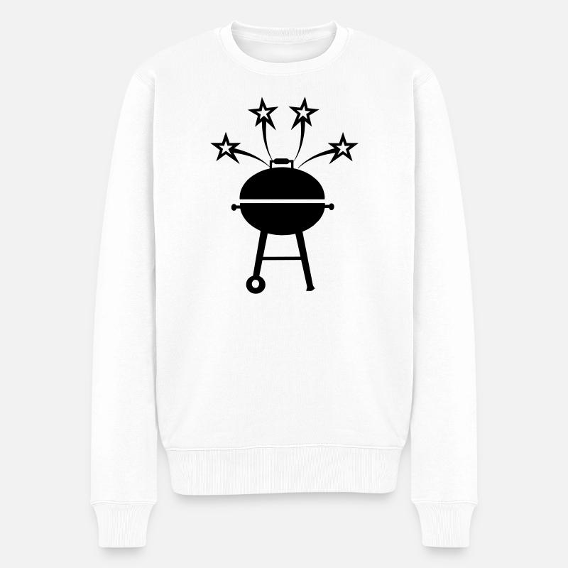 BBQ mit Sternen - Männer Premium Bio Pullover - Weiß