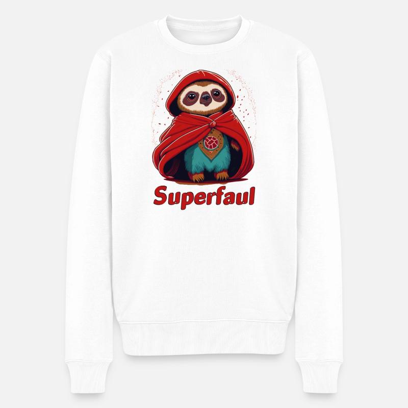 Superfaul - Männer Premium Bio Pullover - Weiß