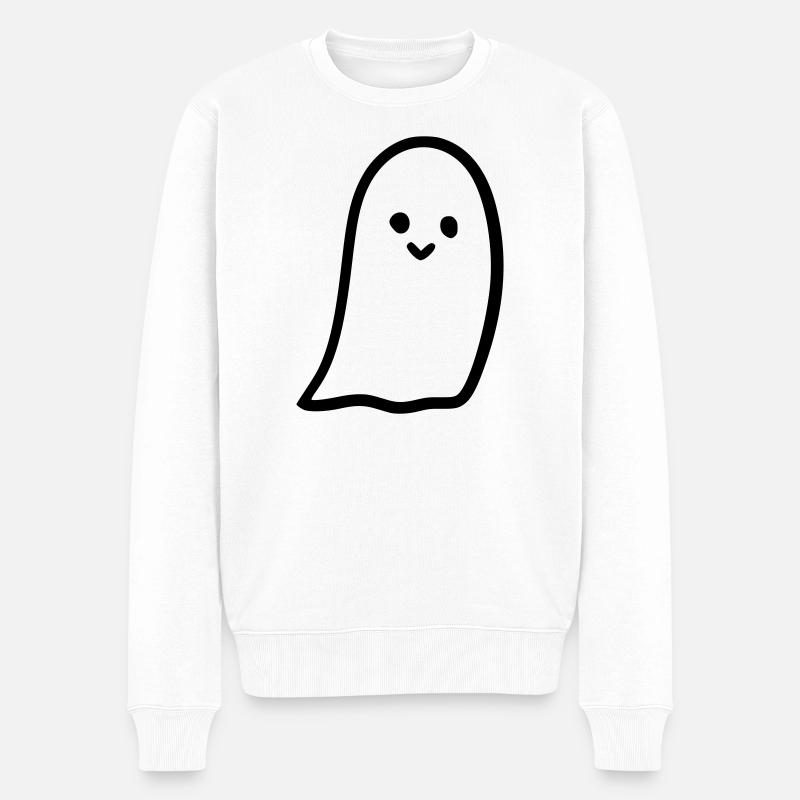 Gespenst - Männer Premium Bio Pullover - Weiß