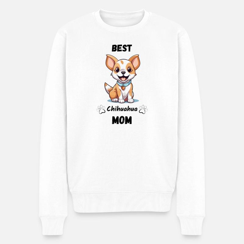 Best Chihuahua Mom - Männer Premium Bio Pullover - Weiß