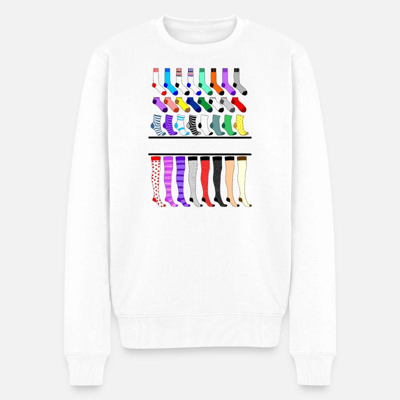 Socken, Strümpfe, Strumpfhosen Logo - Männer Premium Bio Pullover - Weiß