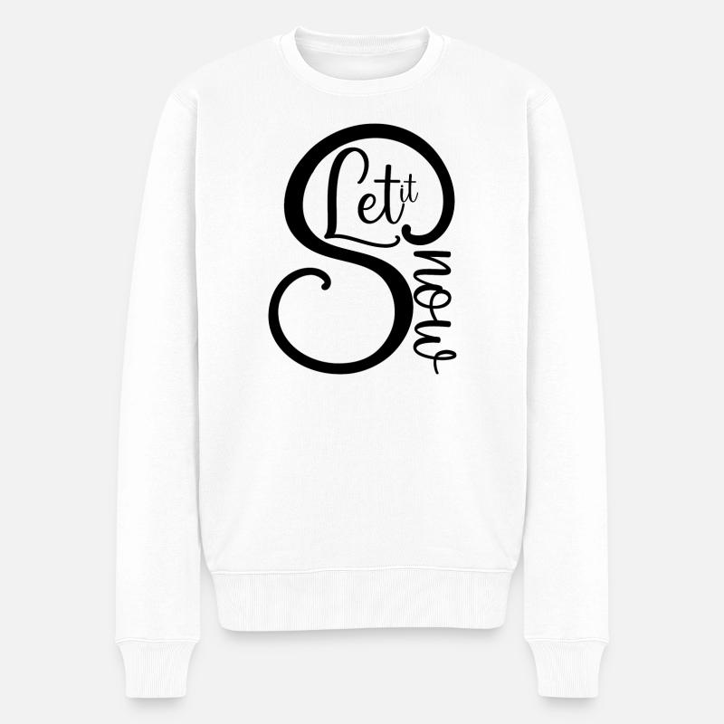 Let it Snow Motif de Noël - Pull Premium bio Homme - blanc