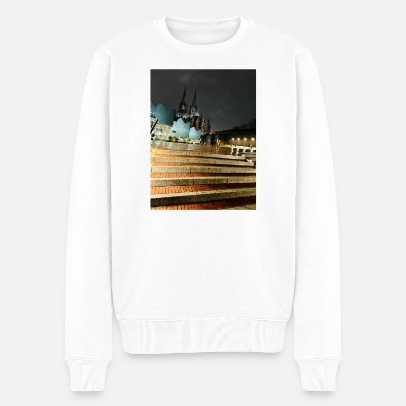 Cathédrale de Cologne - Pull Premium bio Homme - blanc