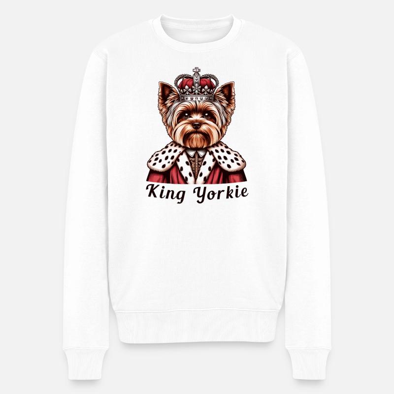 Roi du Yorkshire Terrier - Pull Premium bio Homme - blanc