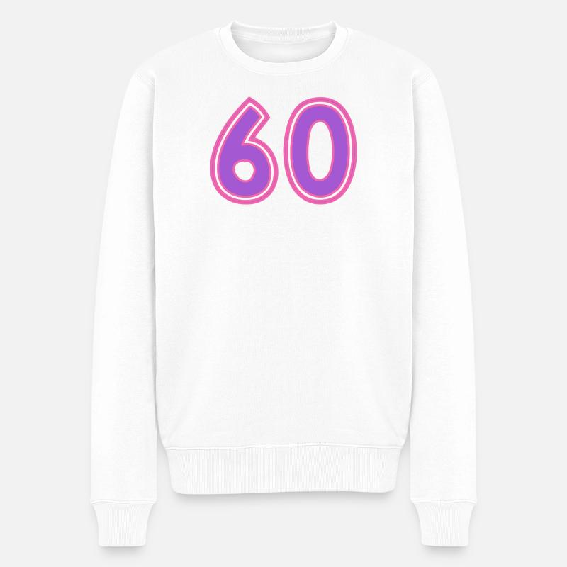 60 - Männer Premium Bio Pullover - Weiß