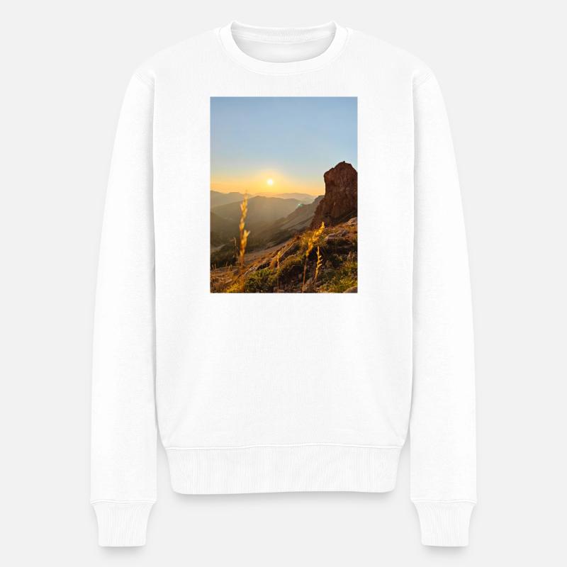 Sonnenuntergang - Männer Premium Bio Pullover - Weiß