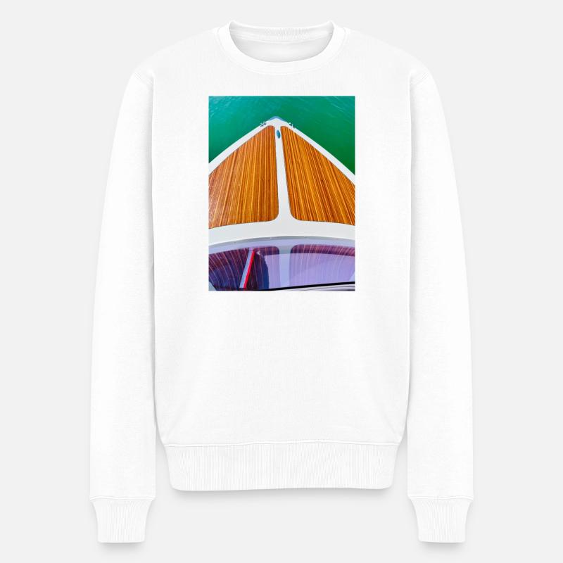 Motorboot - Männer Premium Bio Pullover - Weiß