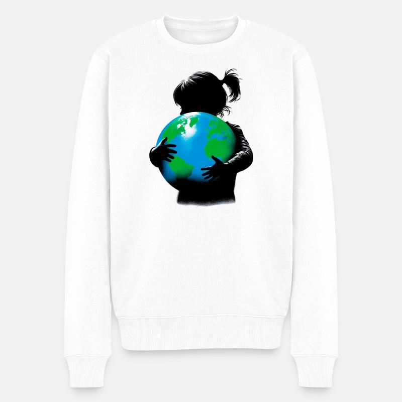 Planète Terre - Pull Premium bio Homme - blanc