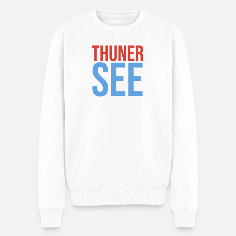 Thunersee Souvenir T-Shirt - Männer Premium Bio Pullover - Weiß