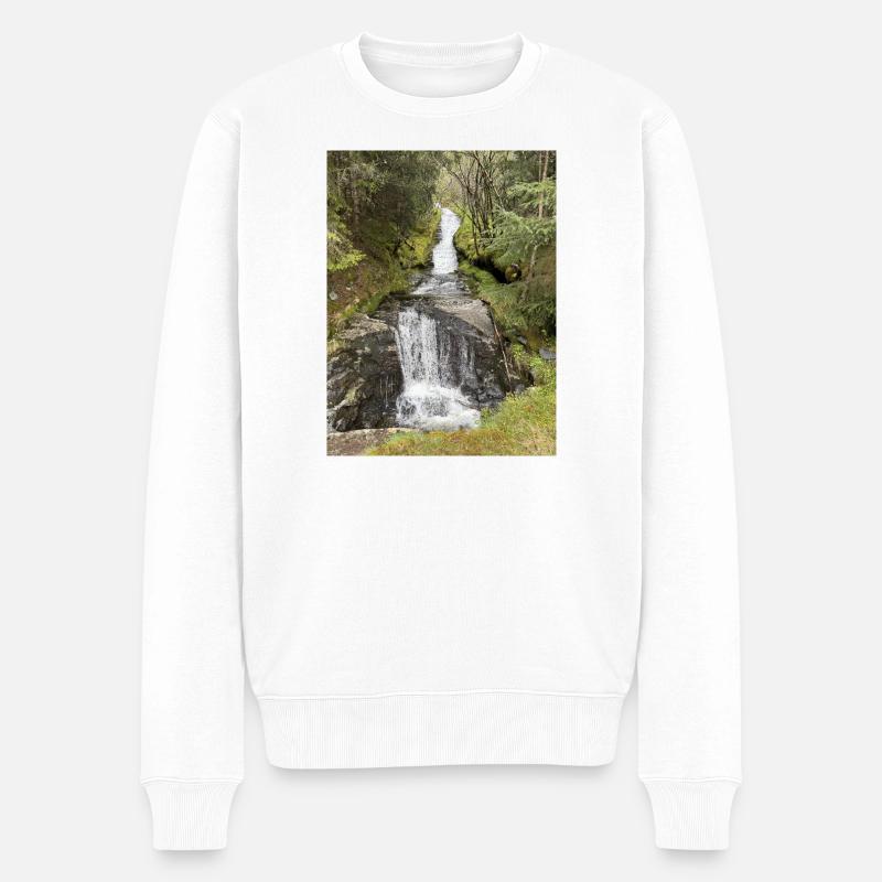 Conception de cascade de parc naturel - Pull Premium bio Homme - blanc