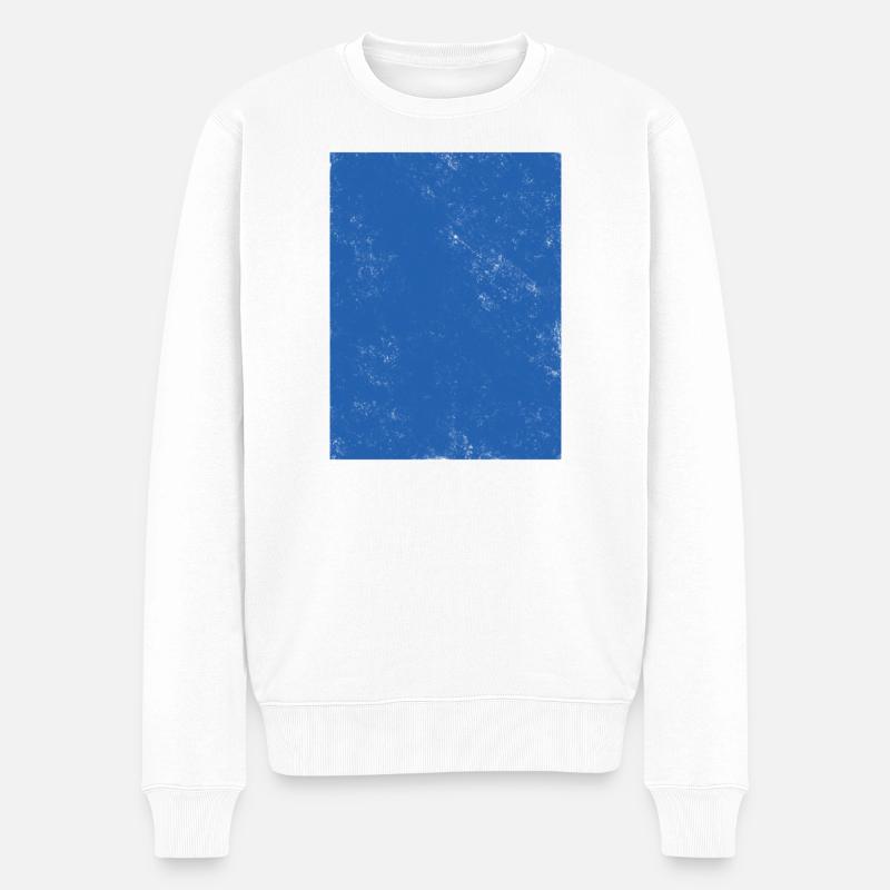 Einfacher blauer Farbverlauf Design - Männer Premium Bio Pullover - Weiß